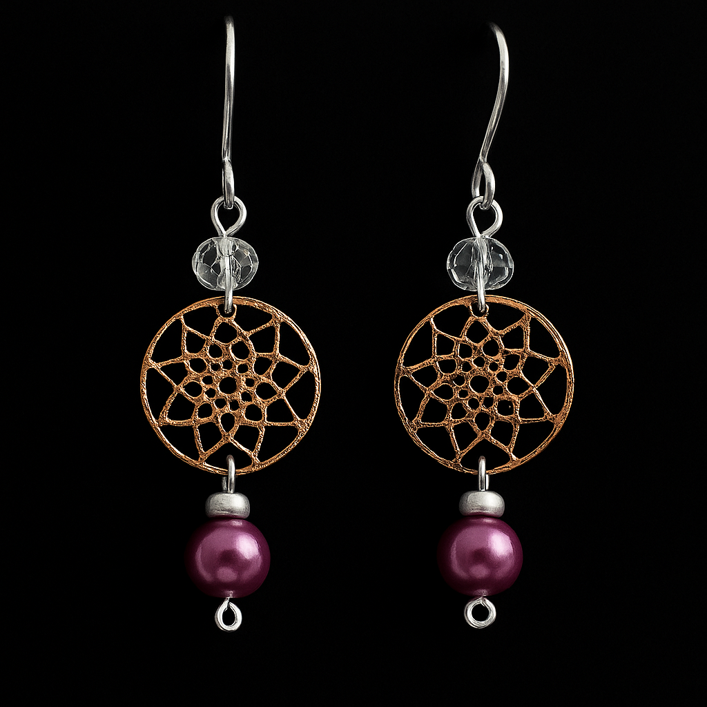 Rosa Traumfänger mit Perle