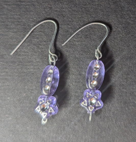 Lila Glitzer Ohrringe