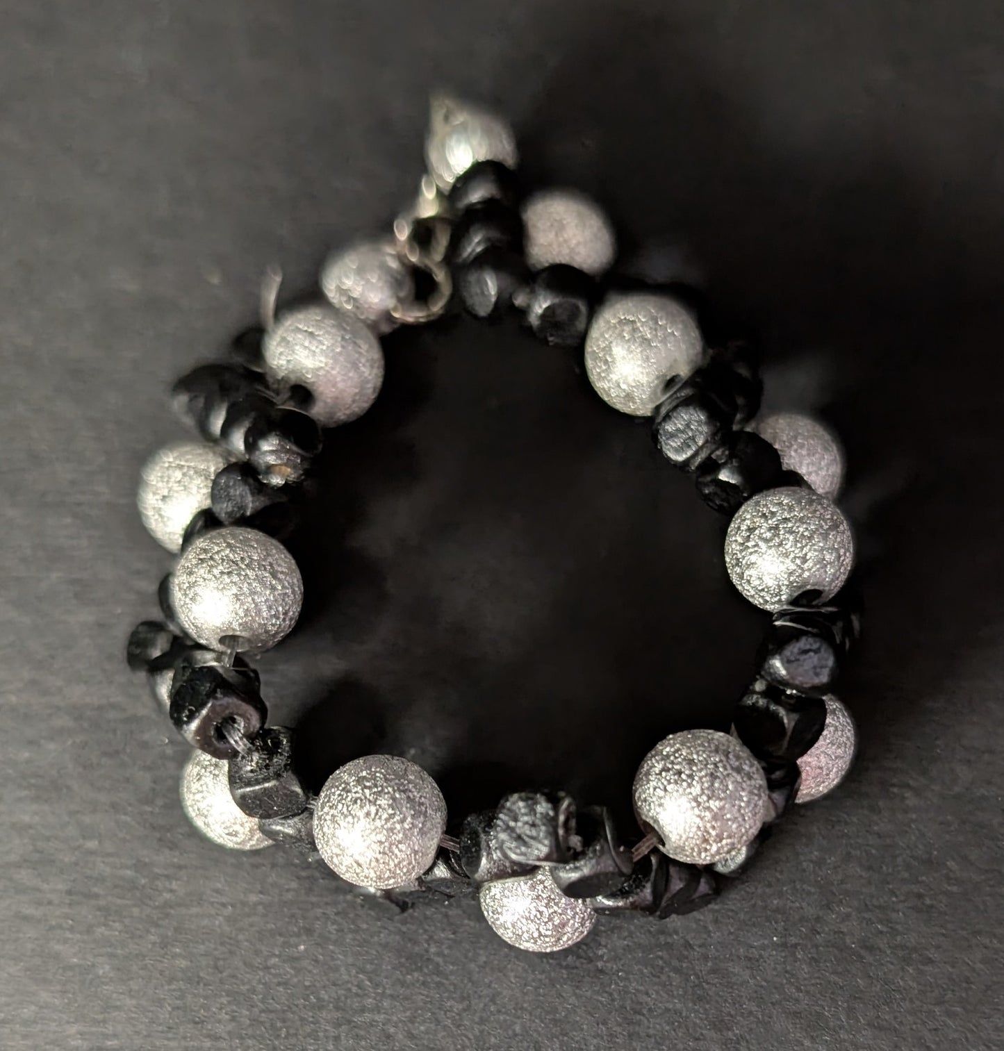 Schwarz Silber Armband