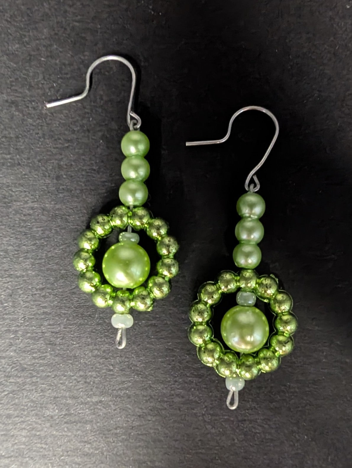 Grüne Perlen Ohrringe