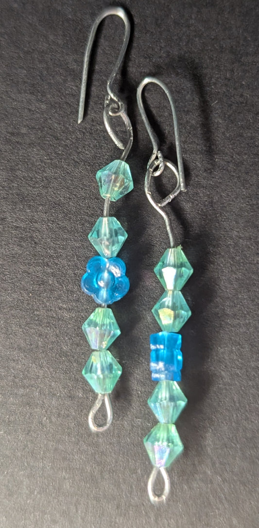 Grün Kristall Ohrringe