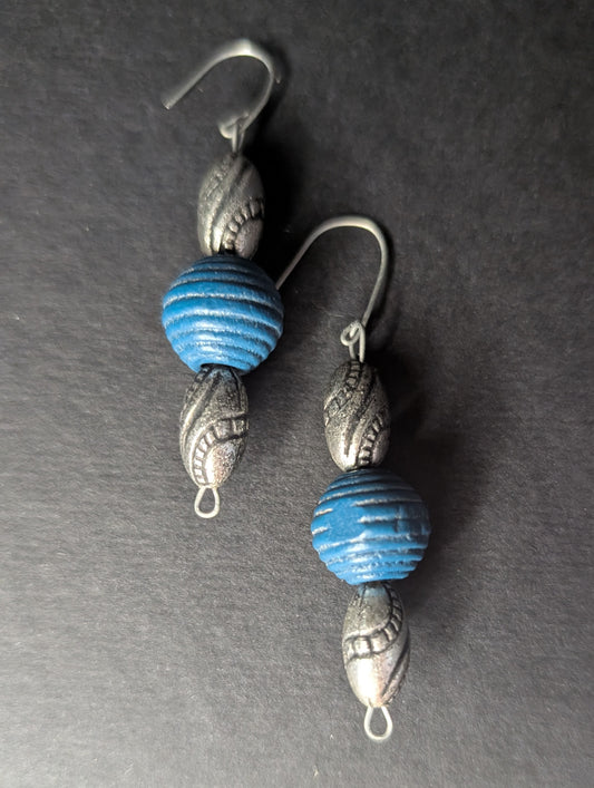 Ornament Blau Ohrringe