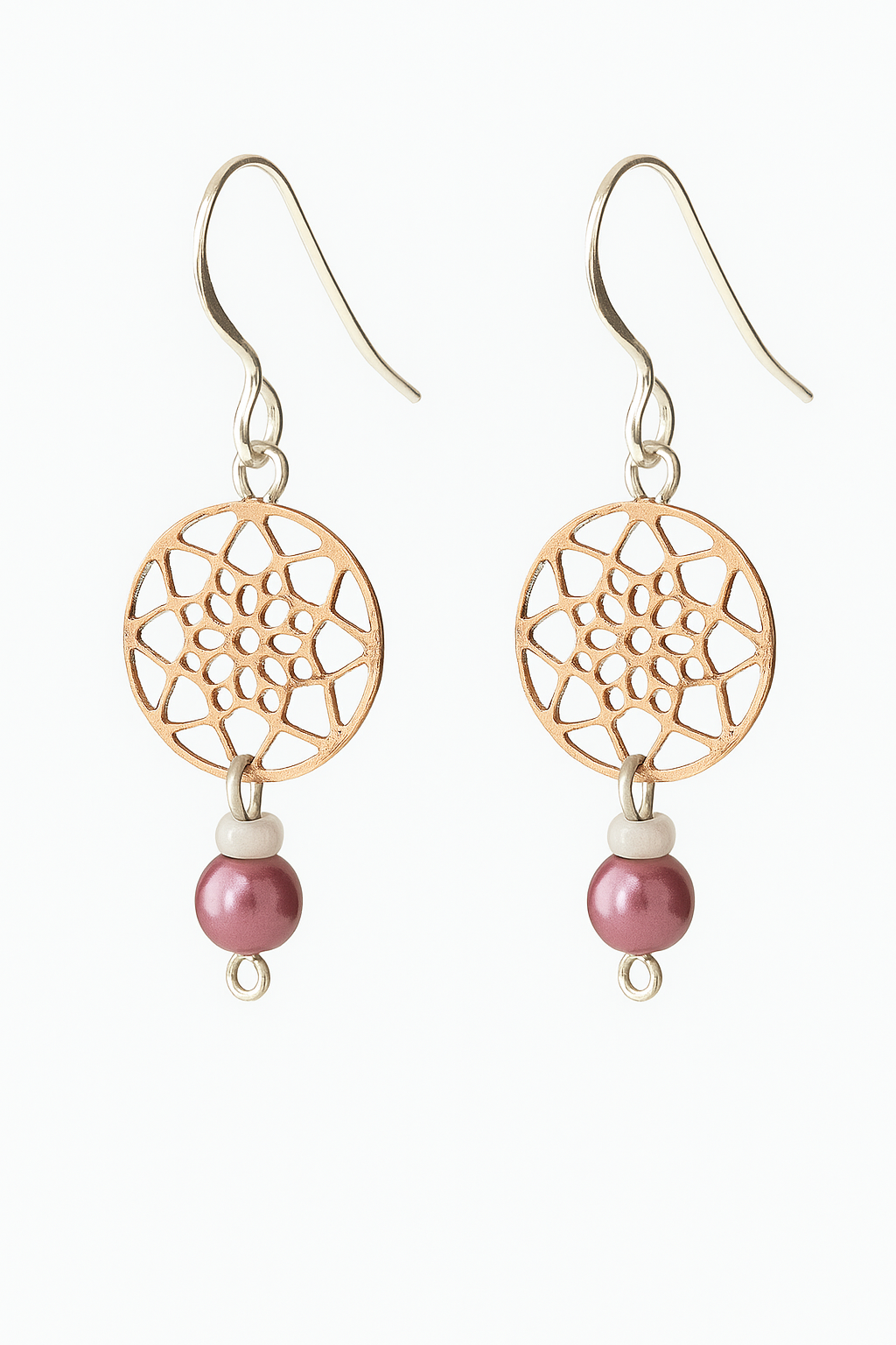 Rosa Traumfänger mit Perle