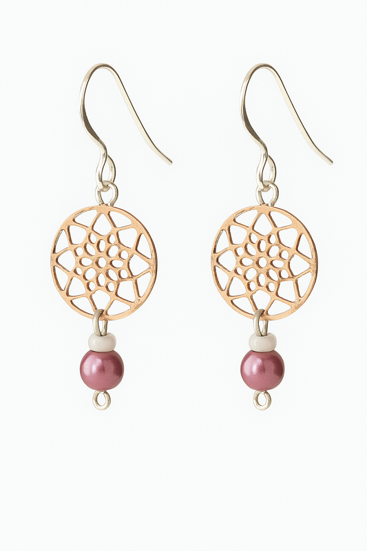 Rosa Traumfänger mit Perle