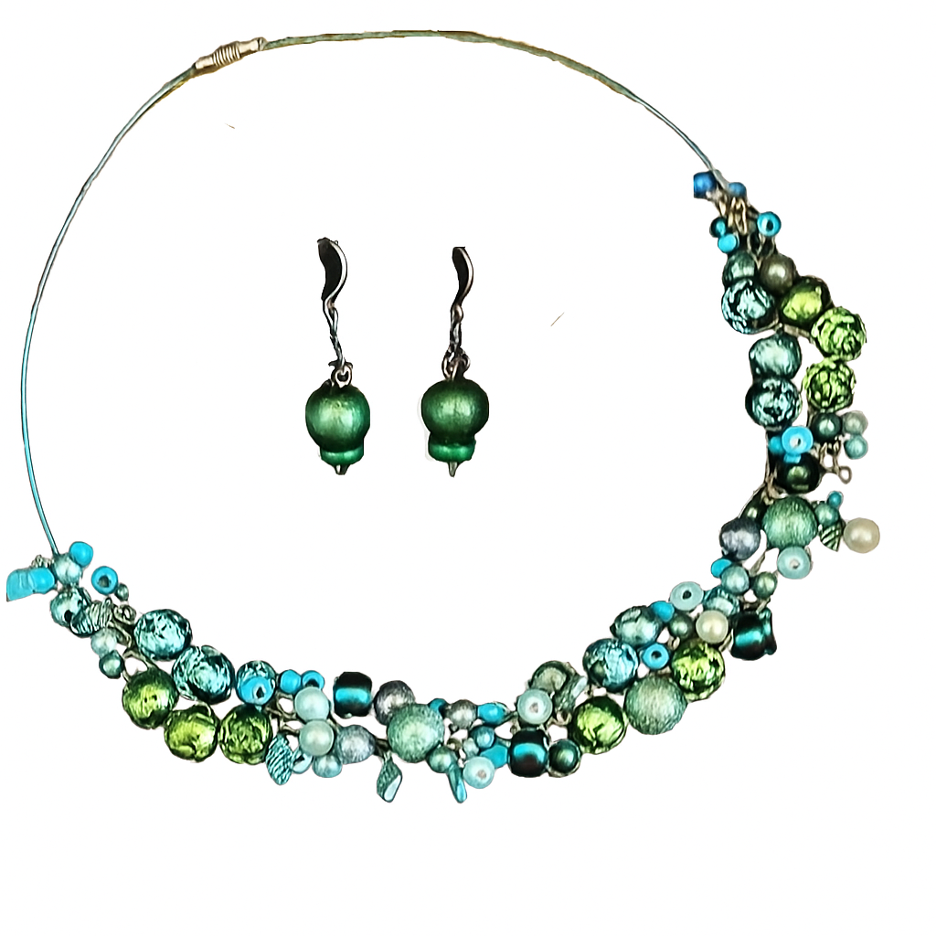 Grünes Set Perlen
