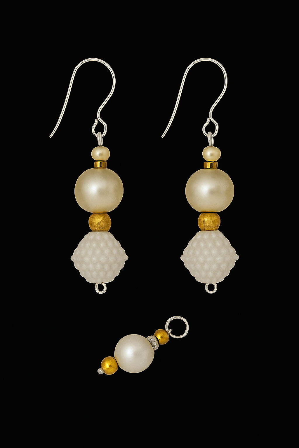 Perlenohrringe mit Kleinen Perlen in Gold