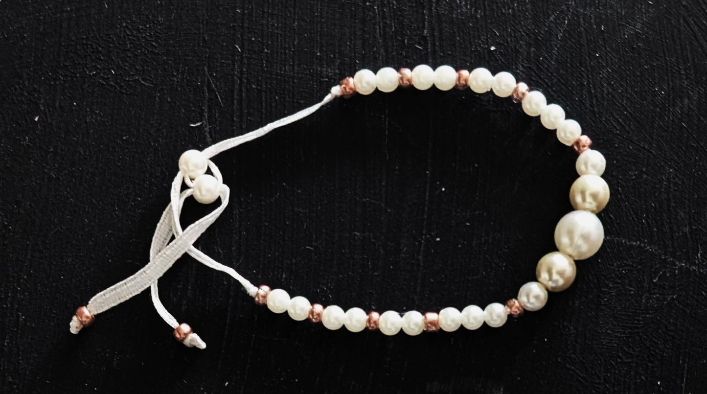 Gold/Weiß Armband Set