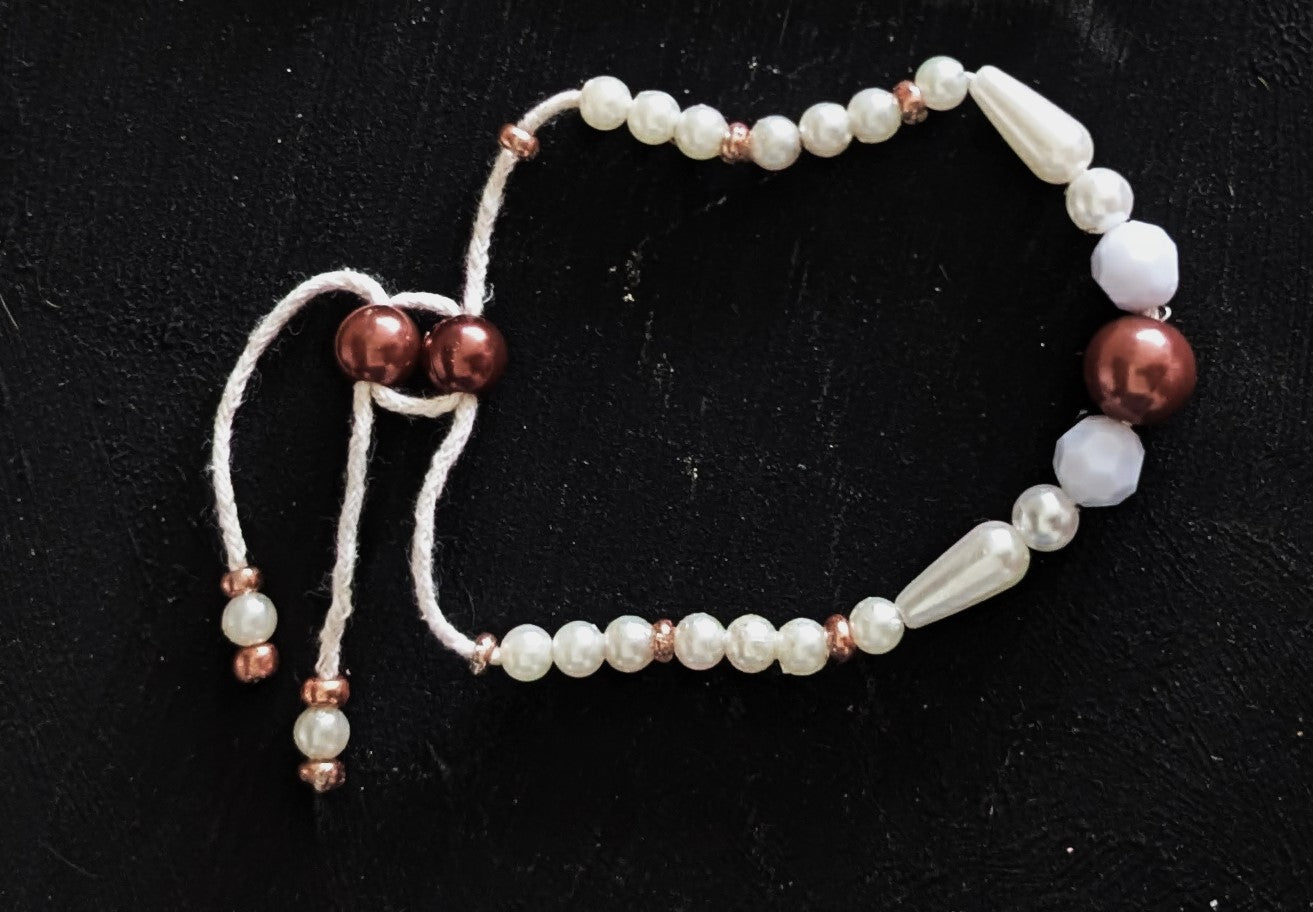 Gold/Weiß Armband Set