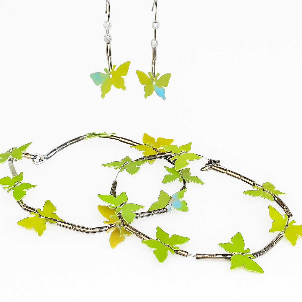 Set grüne Schmetterlinge