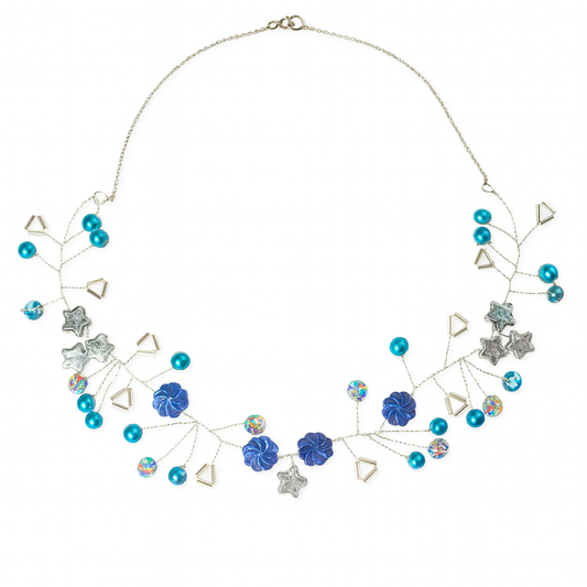 Blaue Blume Halskette