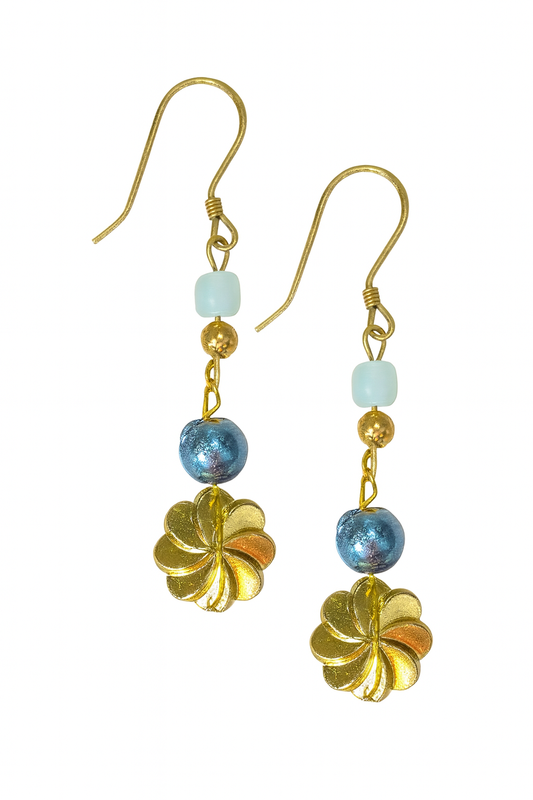 Blaue Blüte Ohrringe