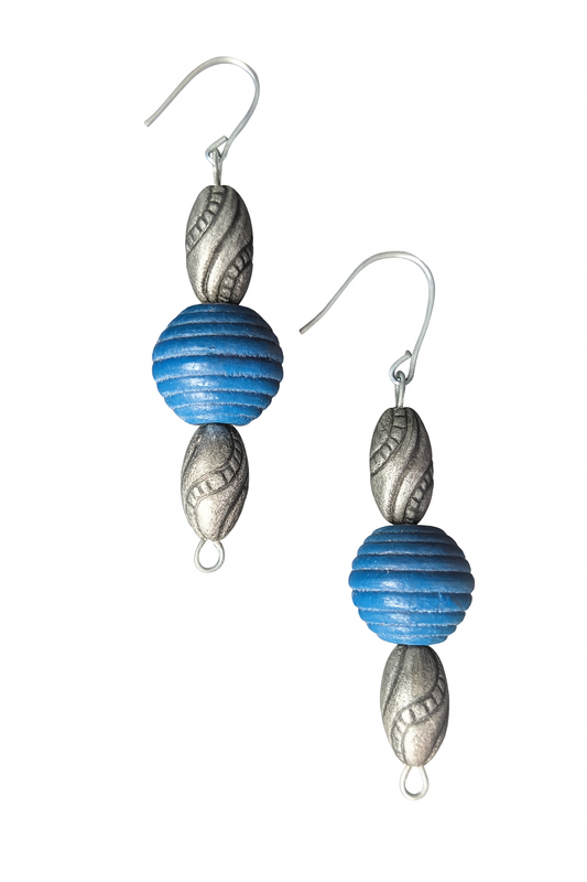 Ornament Blau Ohrringe