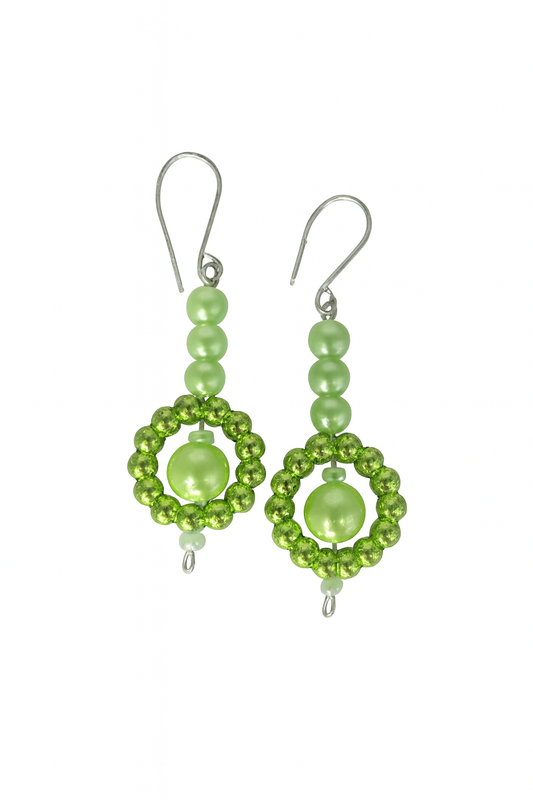 Grüne Perlen Ohrringe