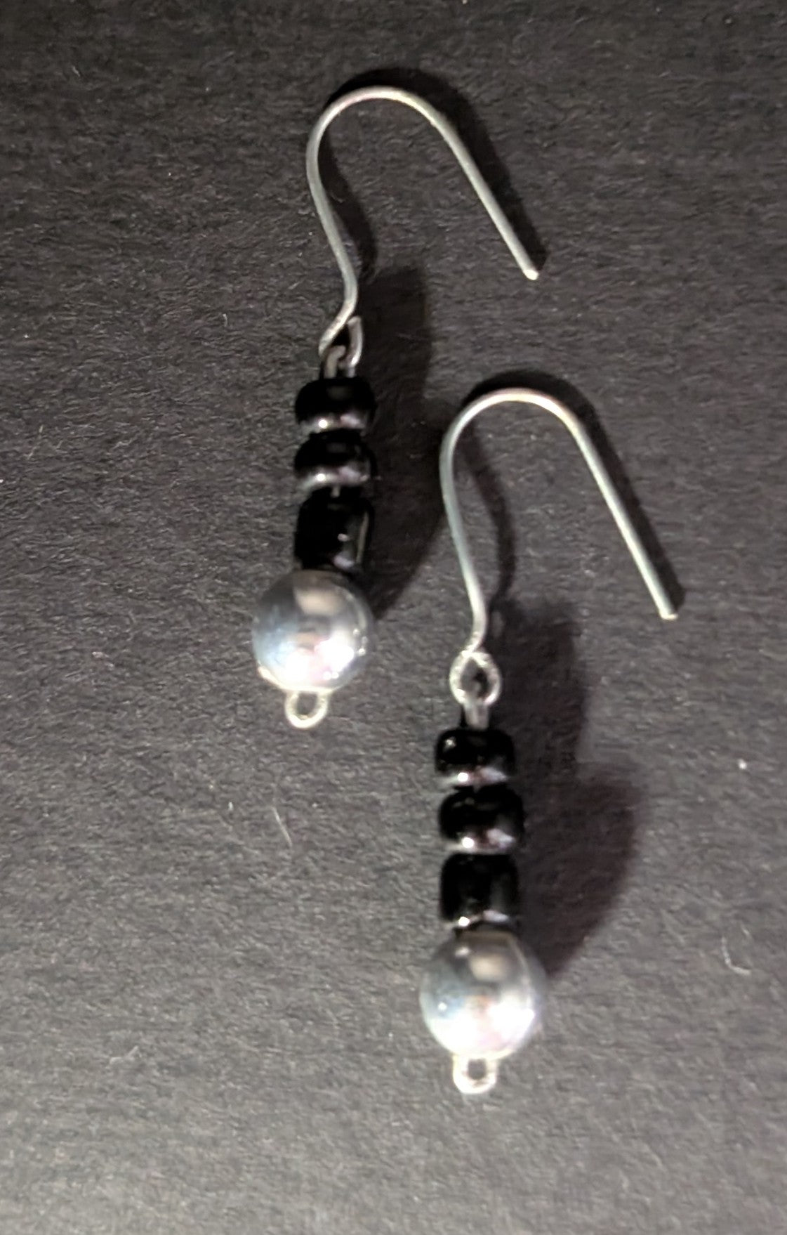 Drei Perlen Ohrringe Schwarz