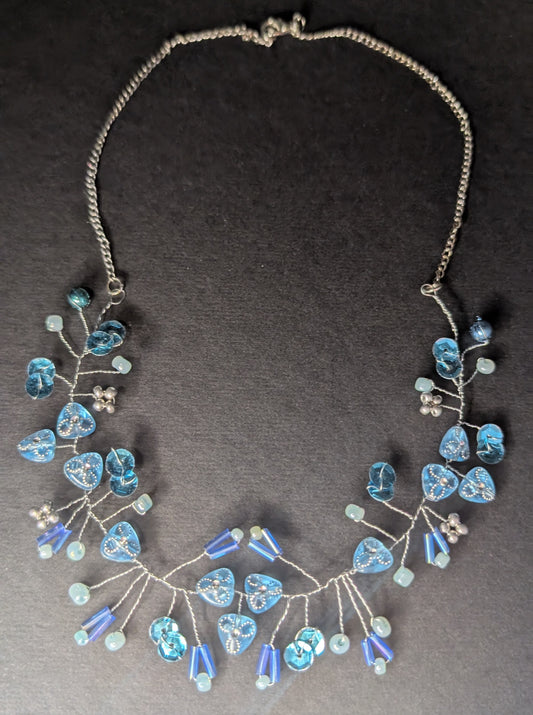 Blaue Perle Halskette