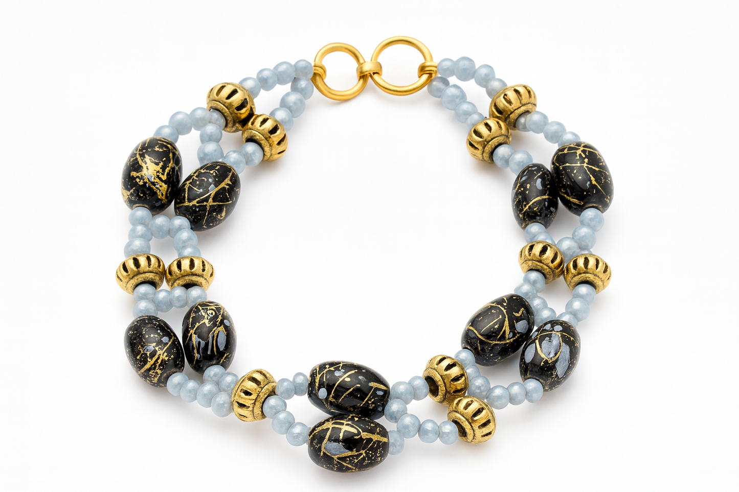 Blaue kleine Perle Armband